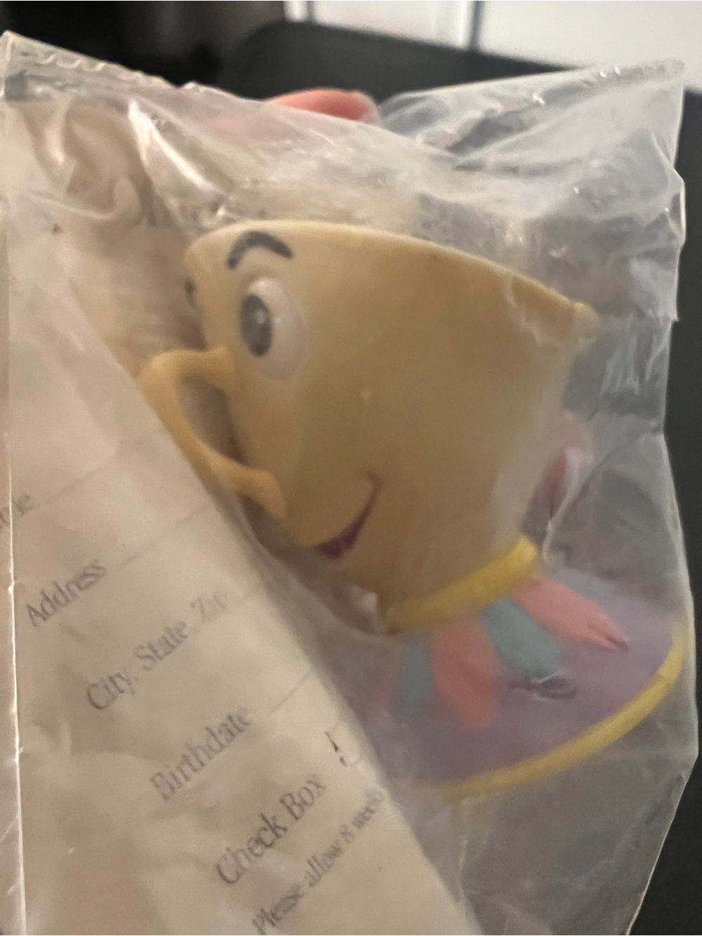 1991 Beauty and the Beast Burger King Kid's Meal Toy - Chip